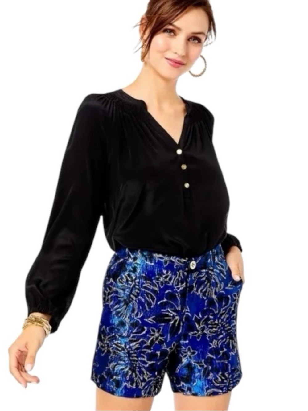 NWT Lilly Pulitzer Callahan High Rise Shorts Twilight Floral Brocade Dressy Sz 6
